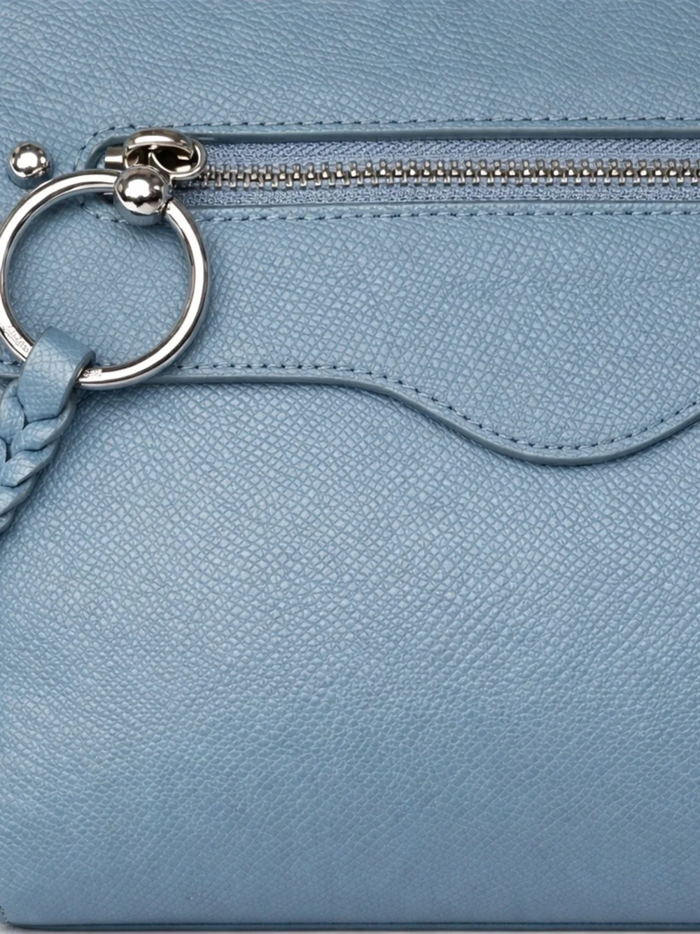 Rebecca Minkoff Blue Leather Crossbody Bag Silver Hardware Adjustable Strap - Picture 6 of 9